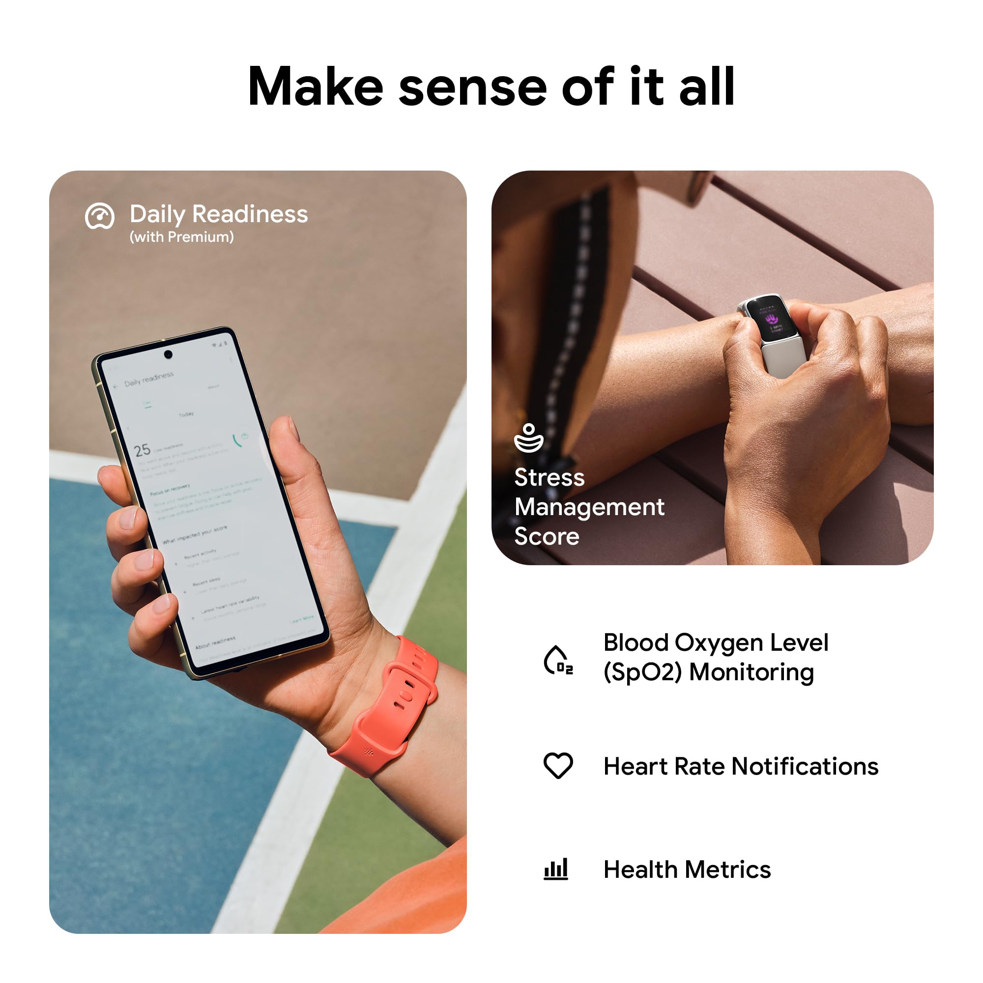 Google Fitbit Charge 6 Advanced Health and Fitness Tracker with Built-in GPS, Stress Management Tools, Sleep Tracking, 24/7 Heart Rate and more -- Silver/White 🍁 All In One Marketplace Canada