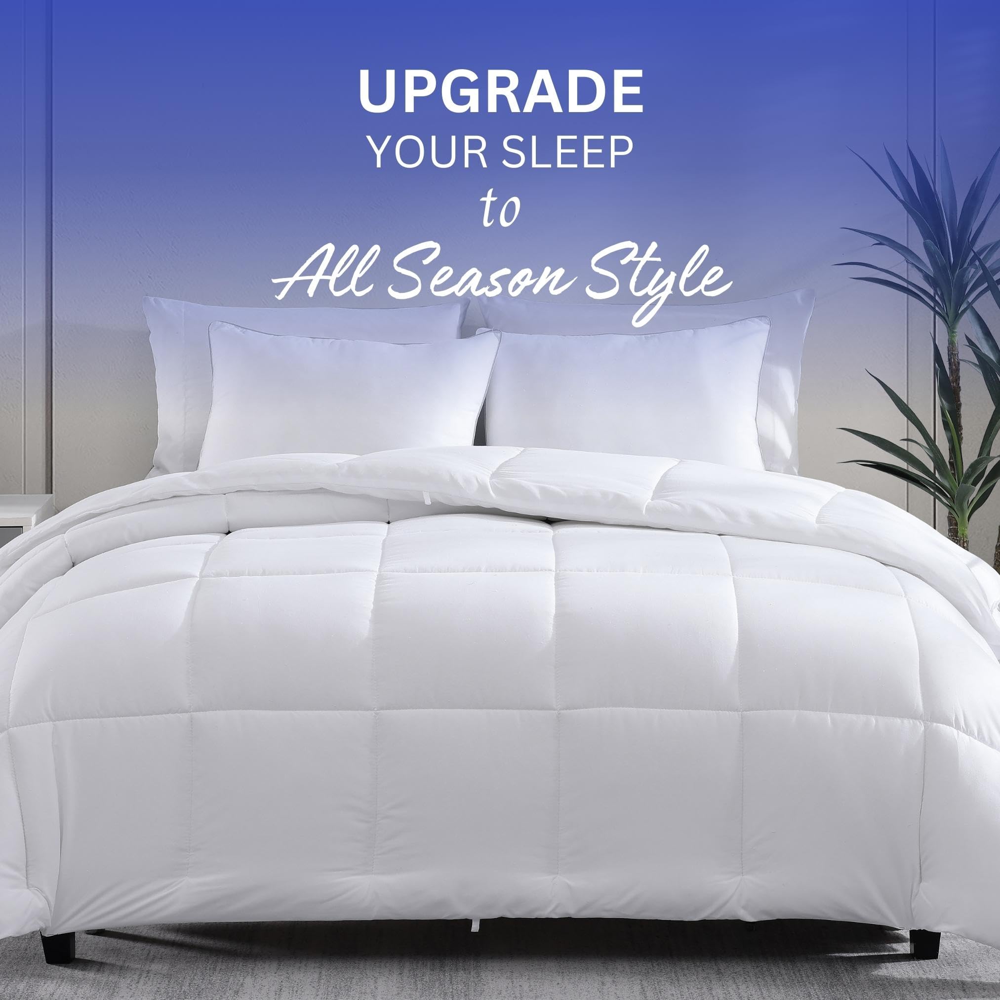 Comforter Twin Size Goose Down Alternative Microfiber Quilted Solid Comforter/Duvet Insert - Ultra Soft Hypoallergenic Bedding - Medium Warmth for All Seasons Twin Comforter - White 🍁 All In One Marketplace Canada