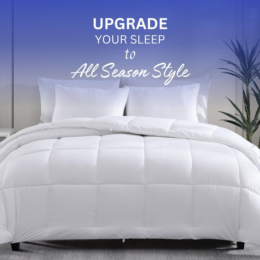 Comforter Twin Size Goose Down Alternative Microfiber Quilted Solid Comforter/Duvet Insert - Ultra Soft Hypoallergenic Bedding - Medium Warmth for All Seasons Twin Comforter - White 🍁 All In One Marketplace Canada