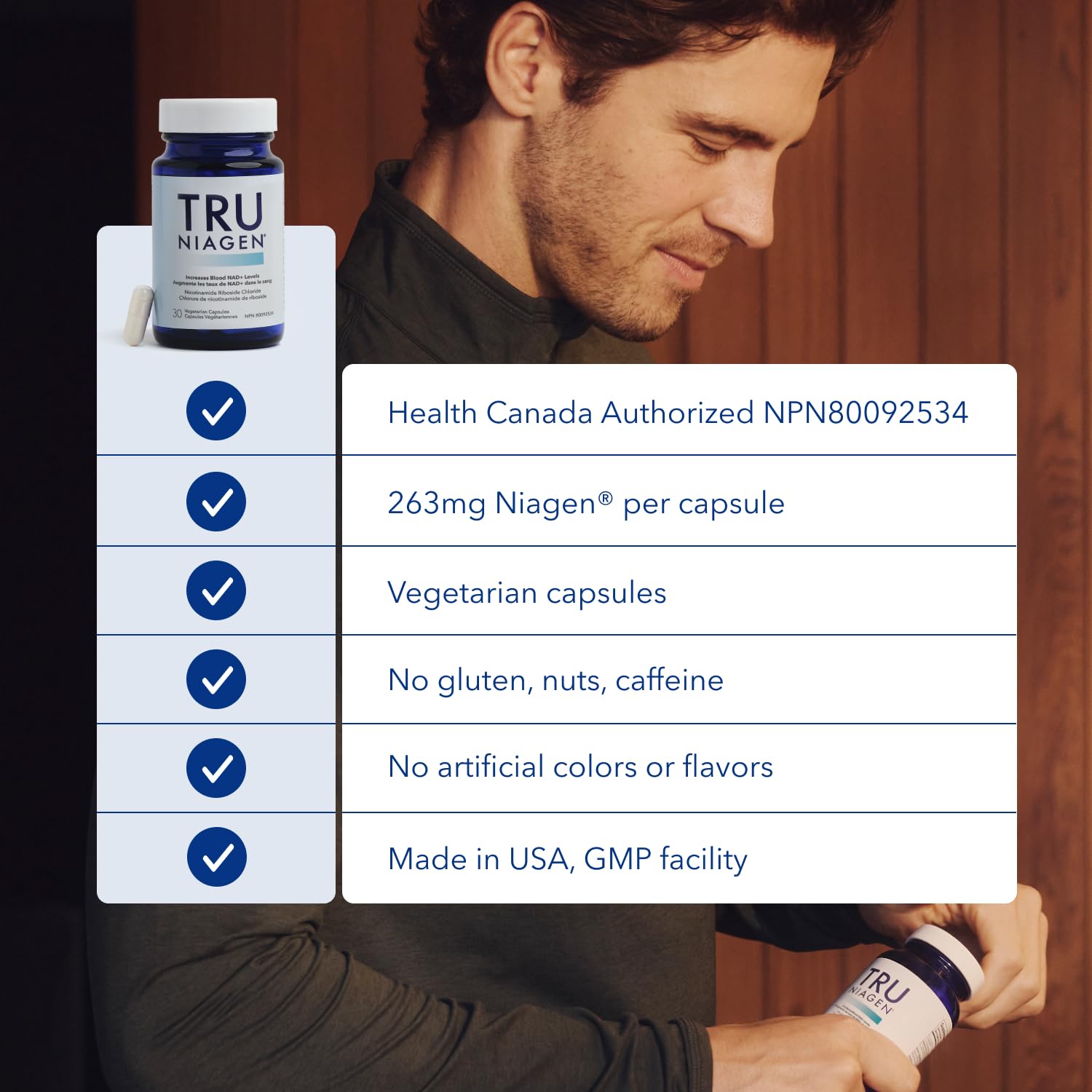NAD Supplement 300mg per Serving - 30 Day Supply, Clinically Proven to Increase NAD+, Patented Nicotinamide Riboside, Cellular Health & Energy Metabolism, Health Canada Licenced, 30 Capsules 🍁 All In One Marketplace Canada