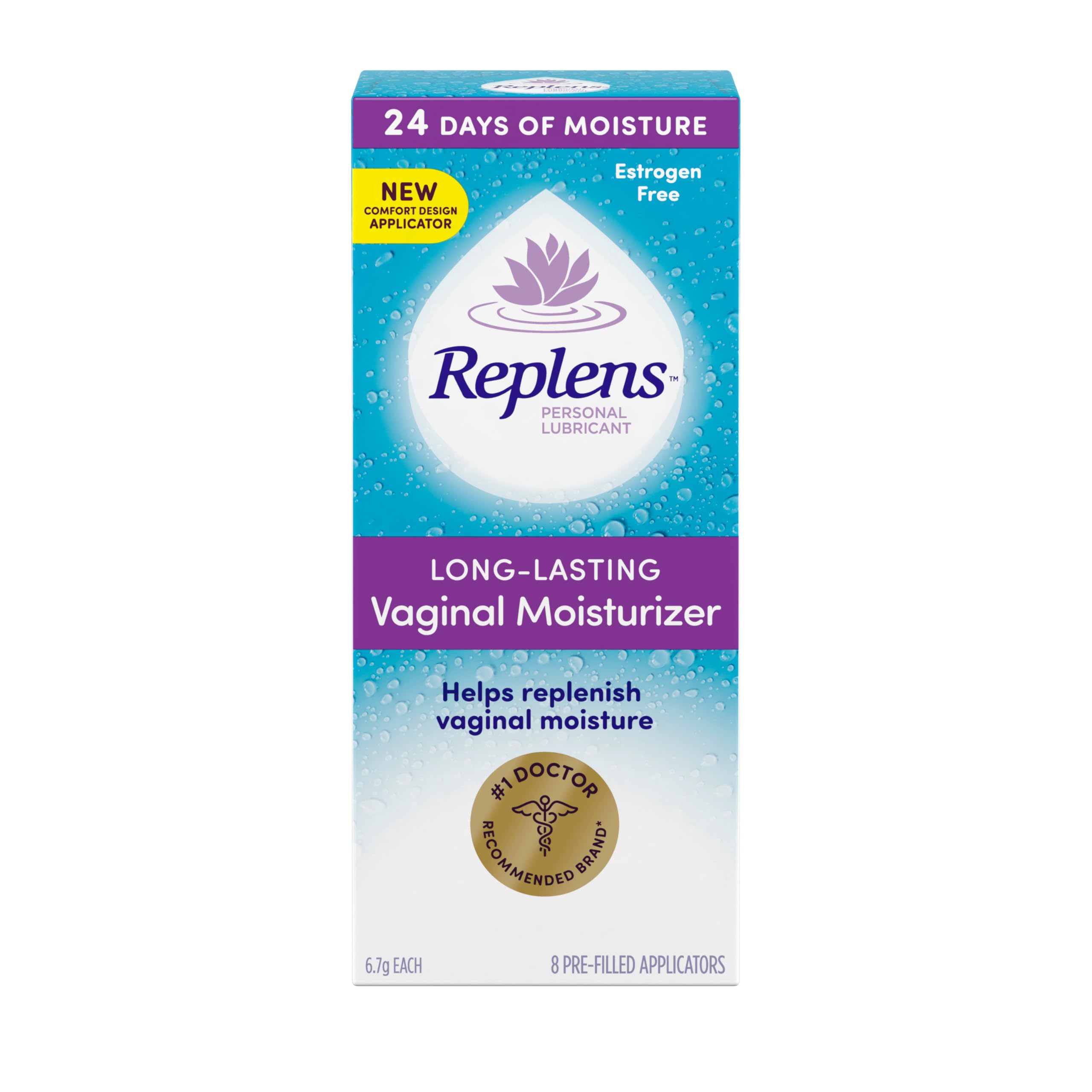 Replens Long-Lasting Vaginal Moisturizer and Lubricant, Replenish internal vaginal moisture, Immediate relief, Paraben free, Estrogen Free, Fragrance Free, 8 Applications, 53.6 g 🍁 All In One Marketplace Canada