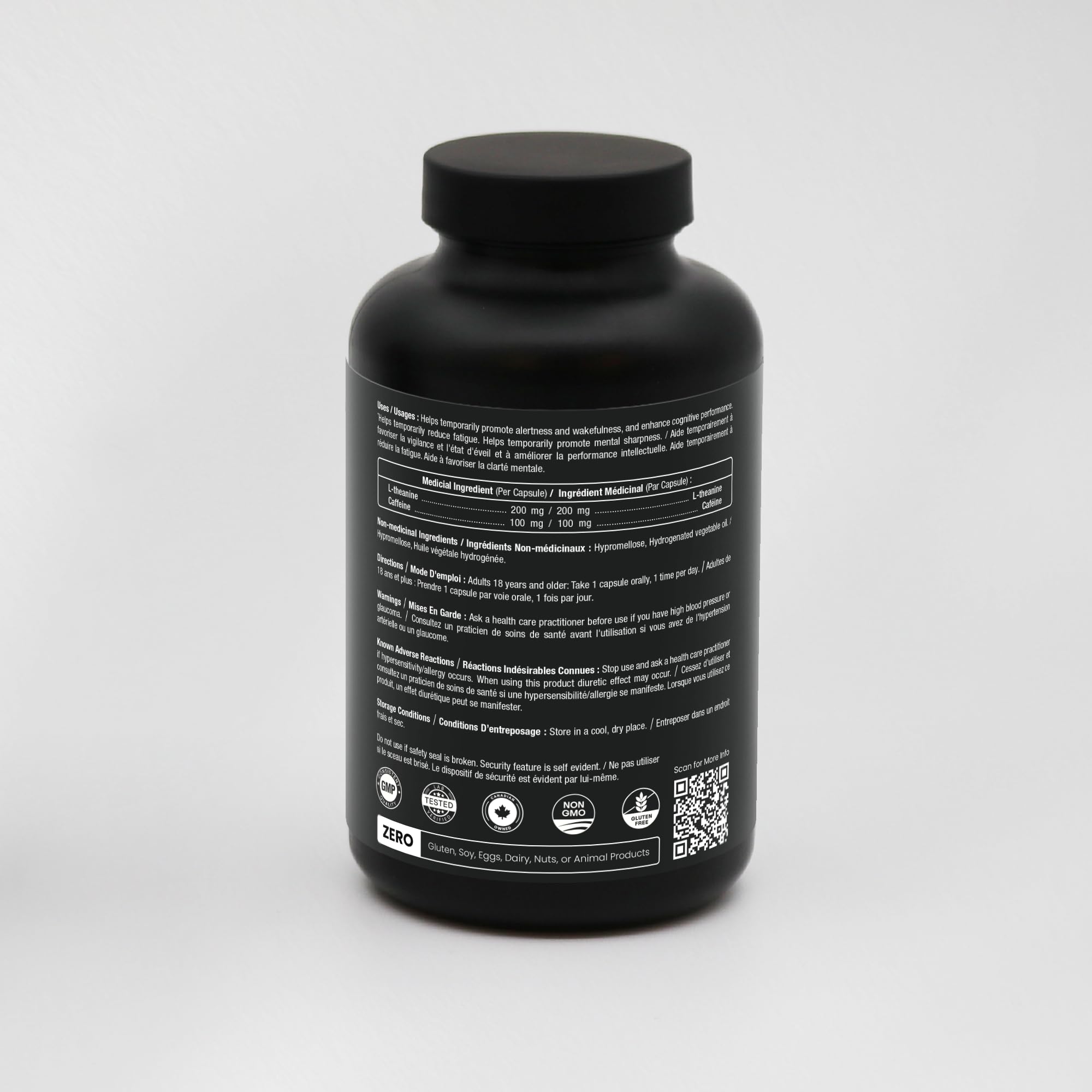 Caffeine Pills with L-Theanine - 180 Energy Pills for Women & Men - Clean & Long-Lasting Focused Energy - Sustained Release 100mg Caffeine + 200mg L Theanine - No Crash Capsules, Vegan Supplement 🍁 All In One Marketplace Canada
