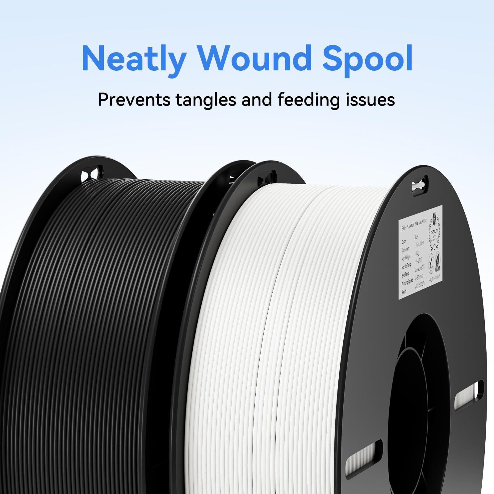 Filament 1.75mm 2 Packs for 3D Printing, Cost-Effective Ender PLA Filament 3D Printers, No-Tangling, Strong Bonding and Overhang Performance Dimensional Accuracy +/-0.02mm, White & Black 🍁 All In One Marketplace Canada