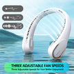 Neck Fan, Neck Fans Portable Rechargeable, Upgrade 360° Air Outlet, Super Quiet, 3 Speeds, 4000mAh Personal Bladeless Wearable Fan for Indoor Outdoor Travel-White 🍁 All In One Marketplace Canada