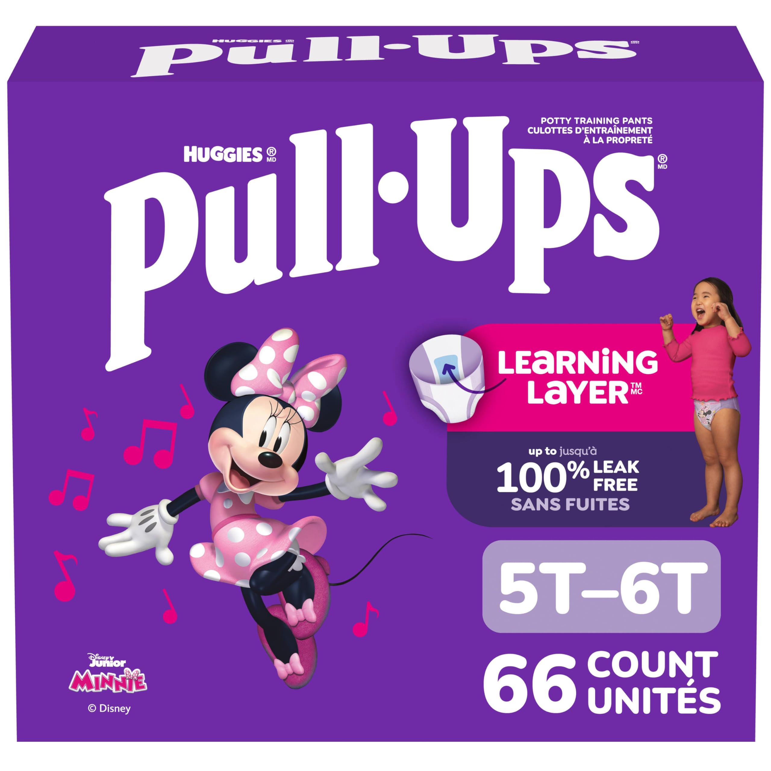 Pull-Ups Girls Potty Training Underwear, Easy Open Toddler Pants 5T-6T (46+ lbs), Learning Designs for Toddlers, 66 count 🍁 All In One Marketplace Canada