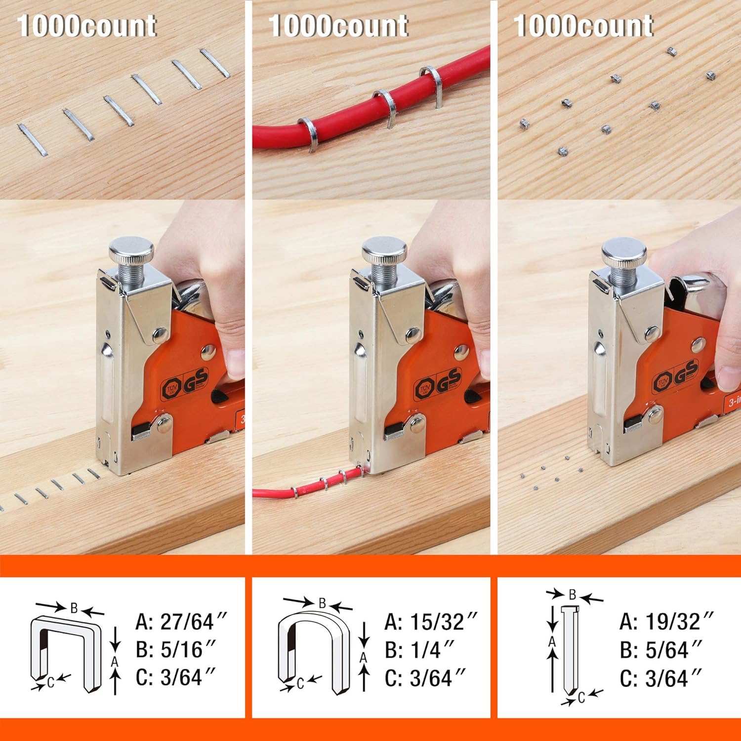 ValueMax Staple Gun Kit, 3-in-1 Stapler with 3000 Staples for Furniture, Wood, Cable, DIY, Craft, Canvas 🍁 All In One Marketplace Canada