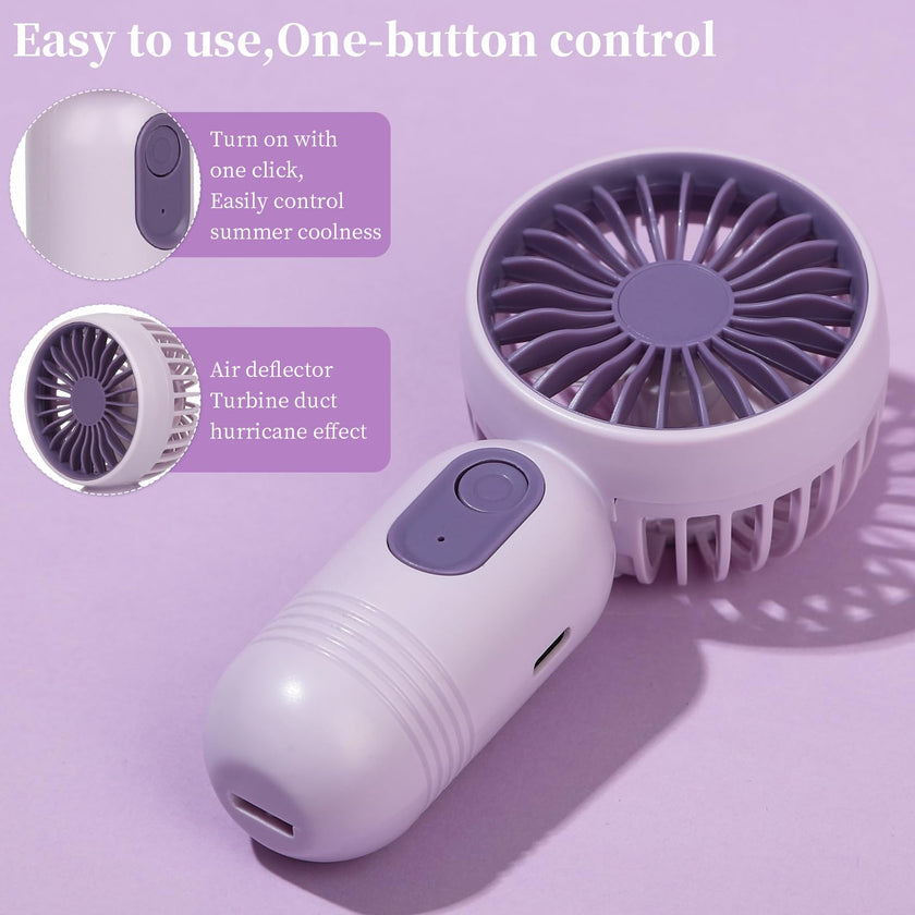 Ackdine Mini Portable Fan - Handheld Fan, 3 Pack USB Rechargeable Personal Fan, Battery Operated Lightweight Small Makeup/Pocket Fan with 3 Speeds For Stylish Girl Boys Women Men Office Outdoor Travel 🍁 All In One Marketplace Canada