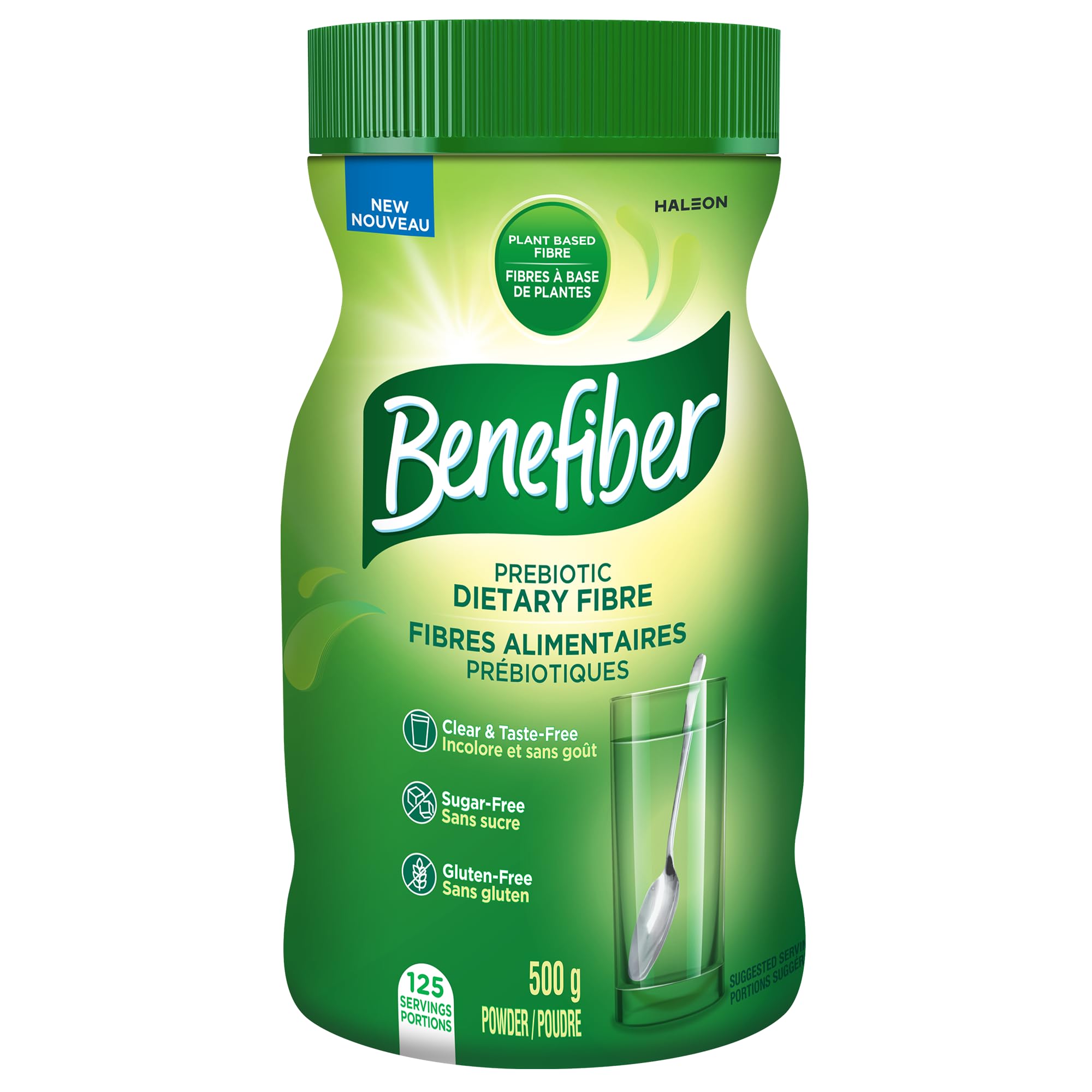 Benefiber Prebiotic Fibre Supplement Powder, Promotes Good Gut Health, Unflavoured & Completely Clear, Dissolves in Drinks & Food, Plant‑Based, Sugar‑Free, Gluten‑Free, Non-GMO, Daily Soluable Fibre Supplement, 125 Servings (500 g)
