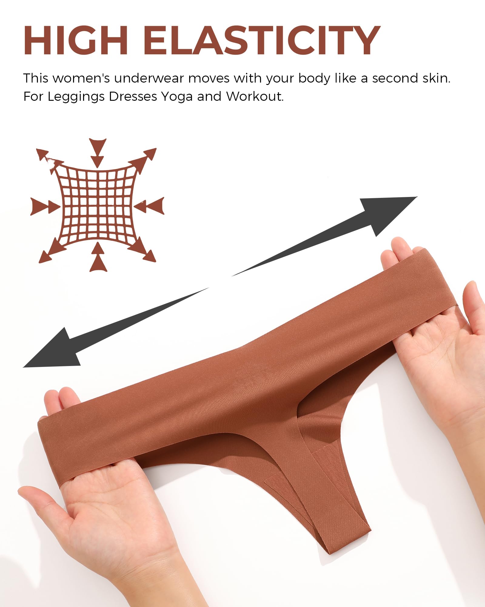 Underwear Womens Seamless Underwear Thongs for Women Sexy No Show V-Waisted Ladies Tangas Panties 6 Pack 🍁 All In One Marketplace Canada