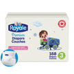 Royale Premium Diapers, Size 3 (16-28 lb), 168 Count, Disposable Baby Diapers (Packaging may vary) 🍁 All In One Marketplace Canada