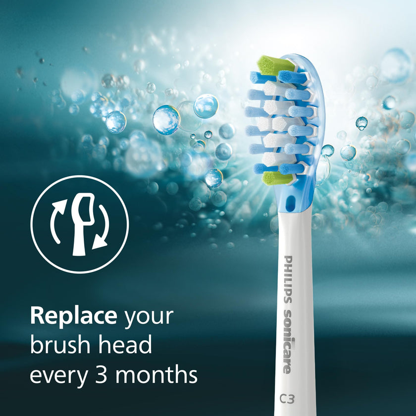 Philips Sonicare C3 2-in-1 Plaque Removal+Whitening Brush Heads, Genuine Replacement Toothbrush Heads, White, 2 Pack, HX9042/65 🍁 All In One Marketplace Canada