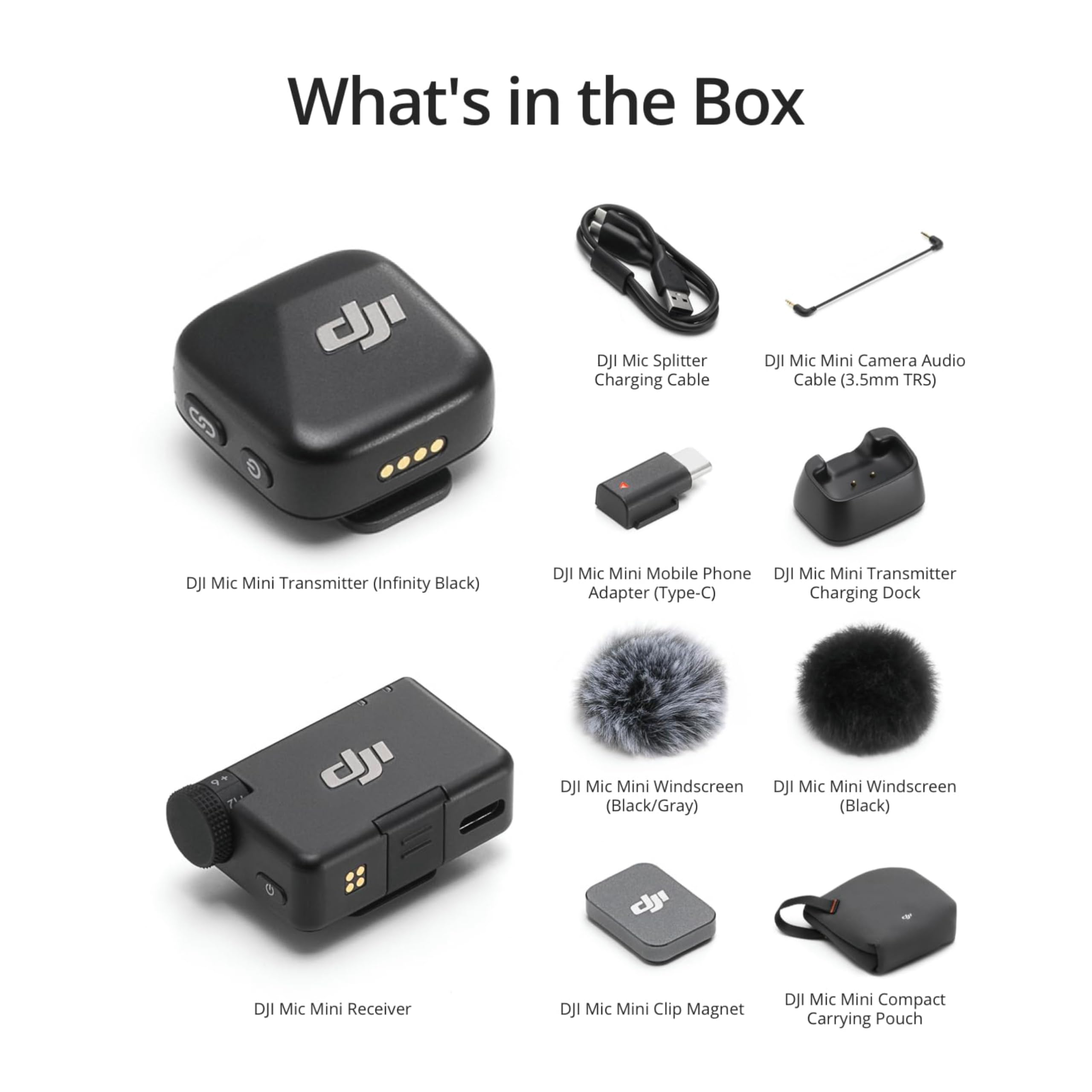DJI Mic Mini (1 TX + 1 RX), Wireless Lavalier Microphone for iPhone/Camera/Android, Ultralight, Detail-Rich Audio, Noise Cancelling, Automatic Limiting, Vlog, Streaming, 400m Transmission 🍁 All In One Marketplace Canada