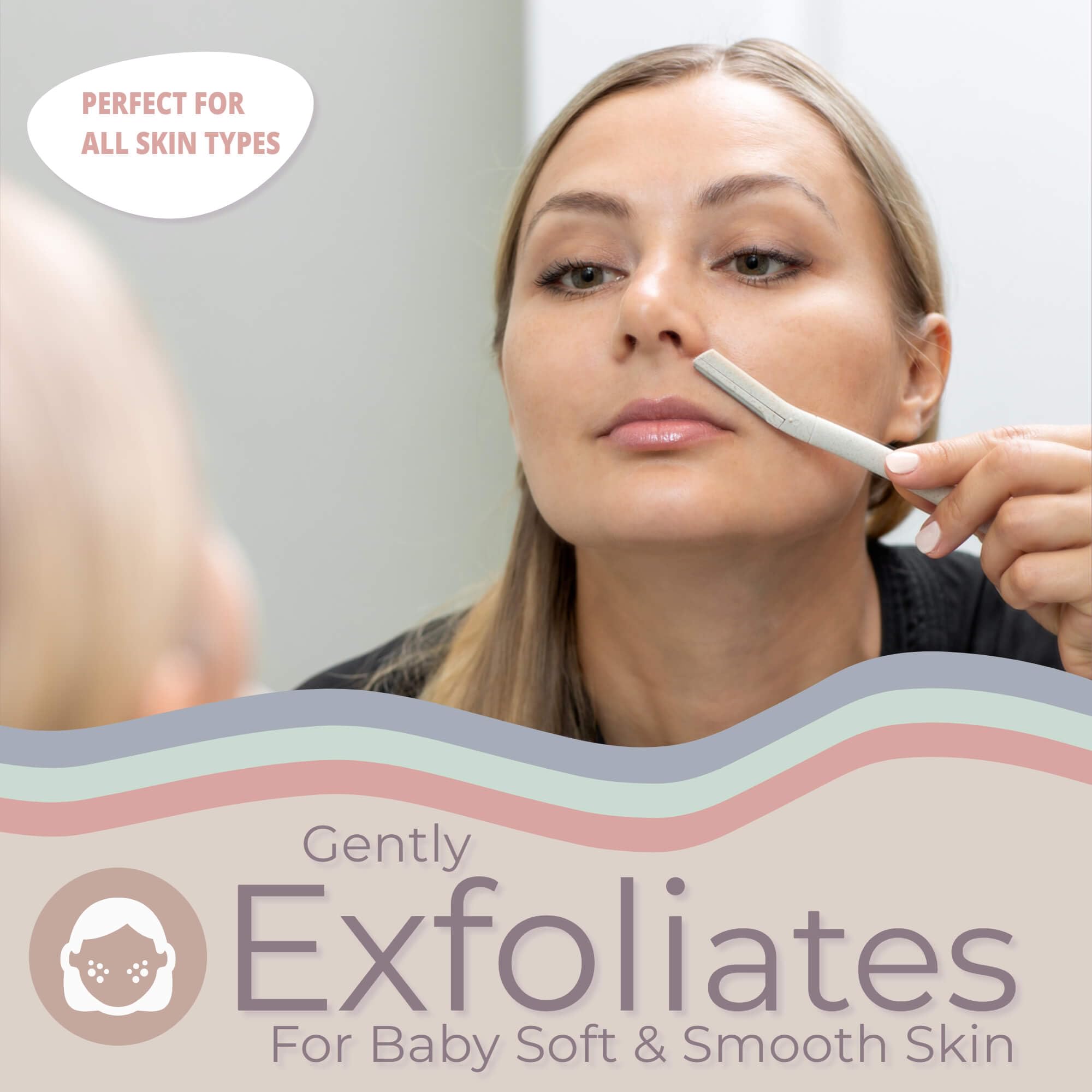 Jasclair Dermaplaning Razor for Women | Exfoliating Facial Razor for Peach Fuzz Removal & Smooth Skin | Precision Blade for Eyebrows & Face | Gentle At-Home Exfoliation Tool | Foldable, Reusable 🍁 All In One Marketplace Canada