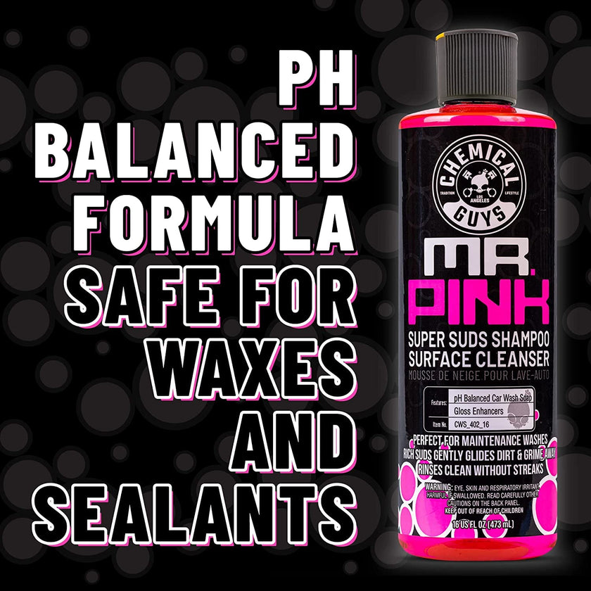 Chemical Guys Mr. Pink Foaming Car Wash Soap (Works with Foam Cannons, Foam Guns or Bucket Washes) Safe for Cars, Trucks, Motorcycles, RVs & More, 473 ml (2 Pack), Candy Scent 🍁 All In One Marketplace Canada