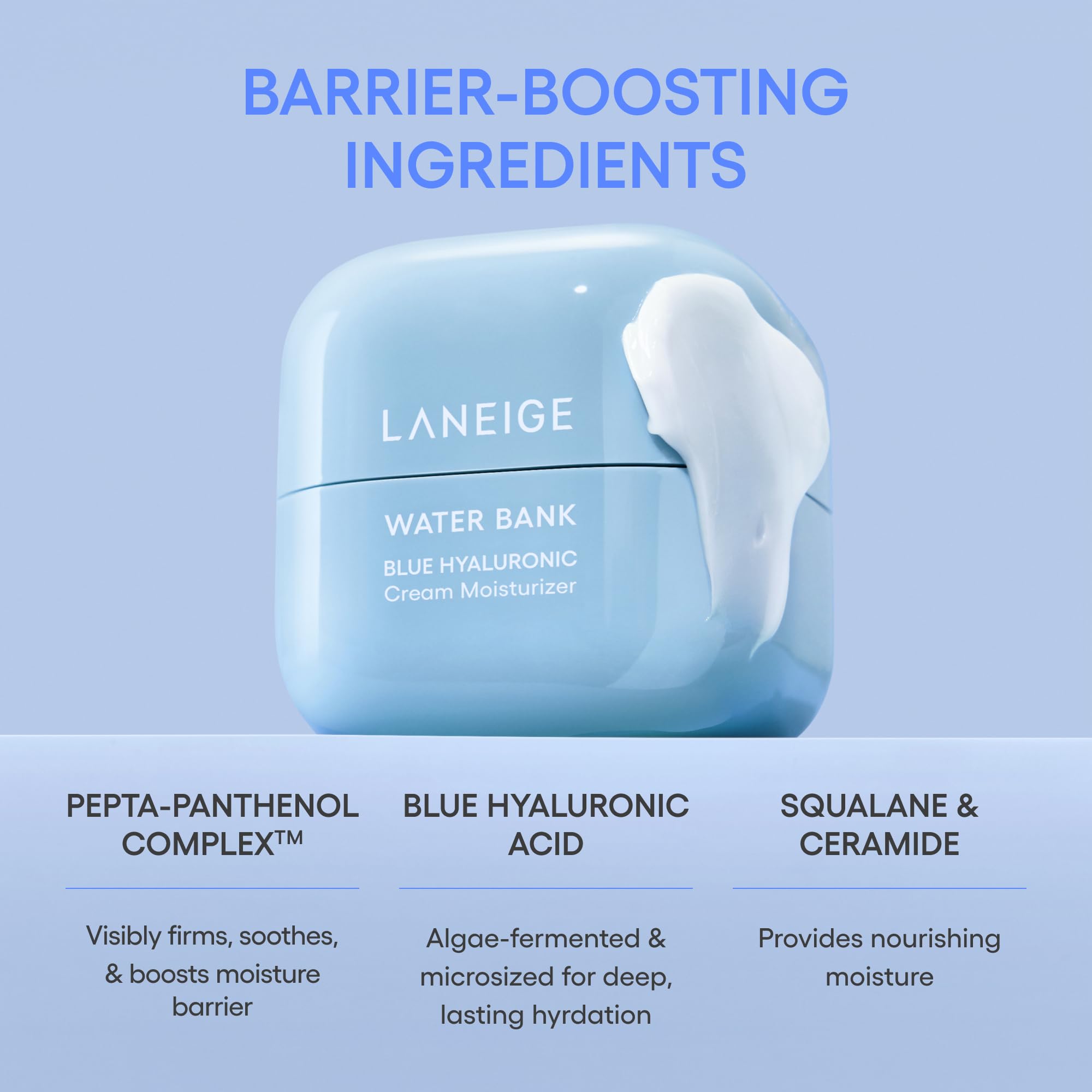 LANEIGE Water Bank Blue Hyaluronic Cream Moisturizer: Hydrating Korean Face Cream with Squalane & Ceramide for Skin Barrier Support, Dermatologist-Tested 🍁 All In One Marketplace Canada