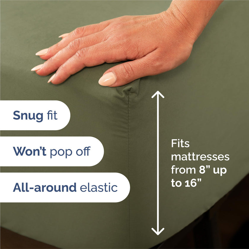King Size 4 Piece Sheet Set - Comfy Breathable & Cooling Sheets - Hotel Luxury Bed Sheets for Women & Men - Deep Pockets, Easy-Fit, Soft & Wrinkle Free Sheets - Sage Green Oeko-Tex Bed Sheet Set 🍁 All In One Marketplace Canada