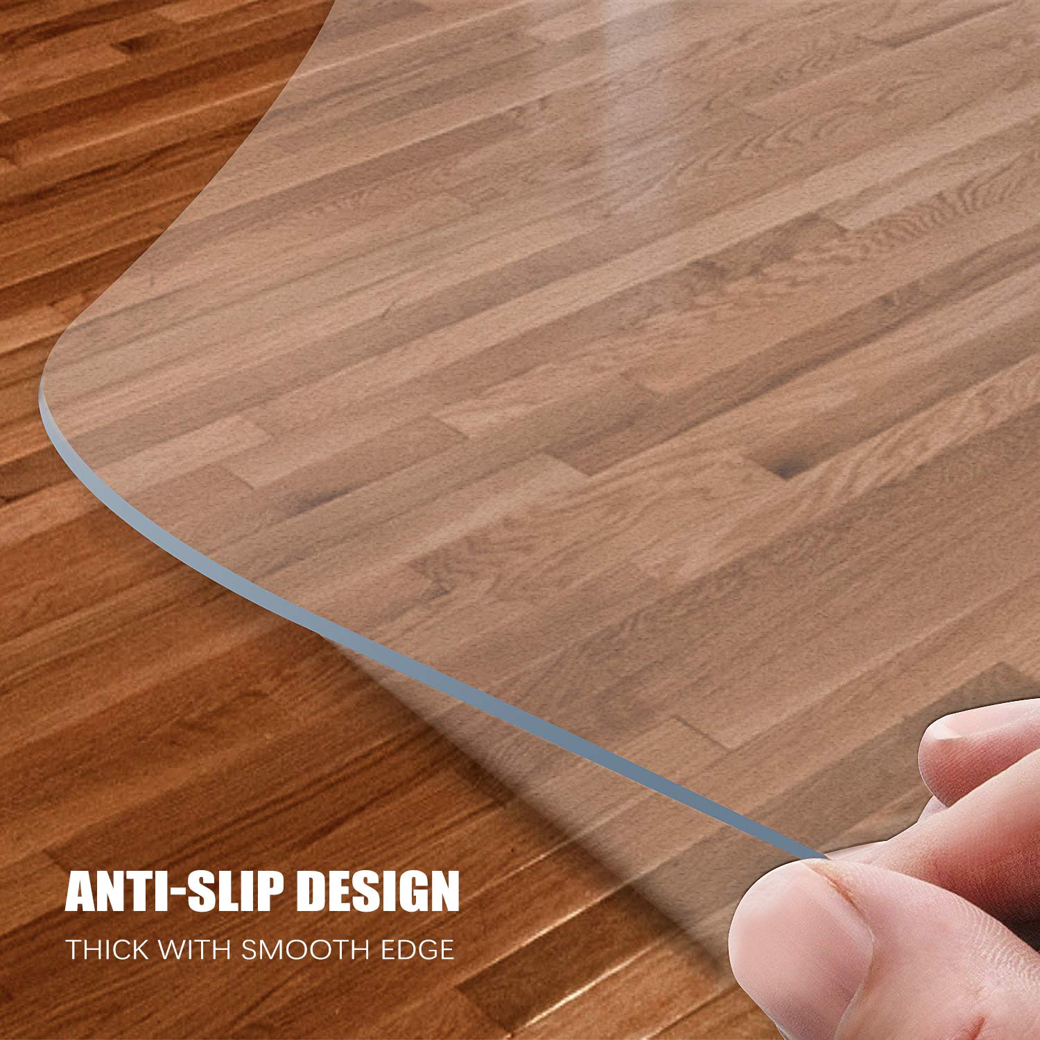 Kuyal Clear Chair mat for Hard Floors 36 x 48 inches Transparent Floor Mats Wood/Tile Protection Mat for Office & Home (36