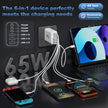 USB C Charger Block,65W 6-Port Multi Device Fast Charger PD QC Wall Adapter 🍁 All In One Marketplace Canada