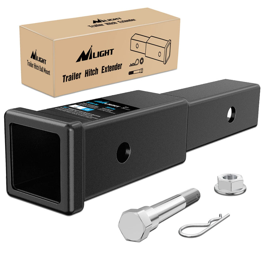 Nilight Trailer Hitch Extender 7 inch Extension Length Fits for 2