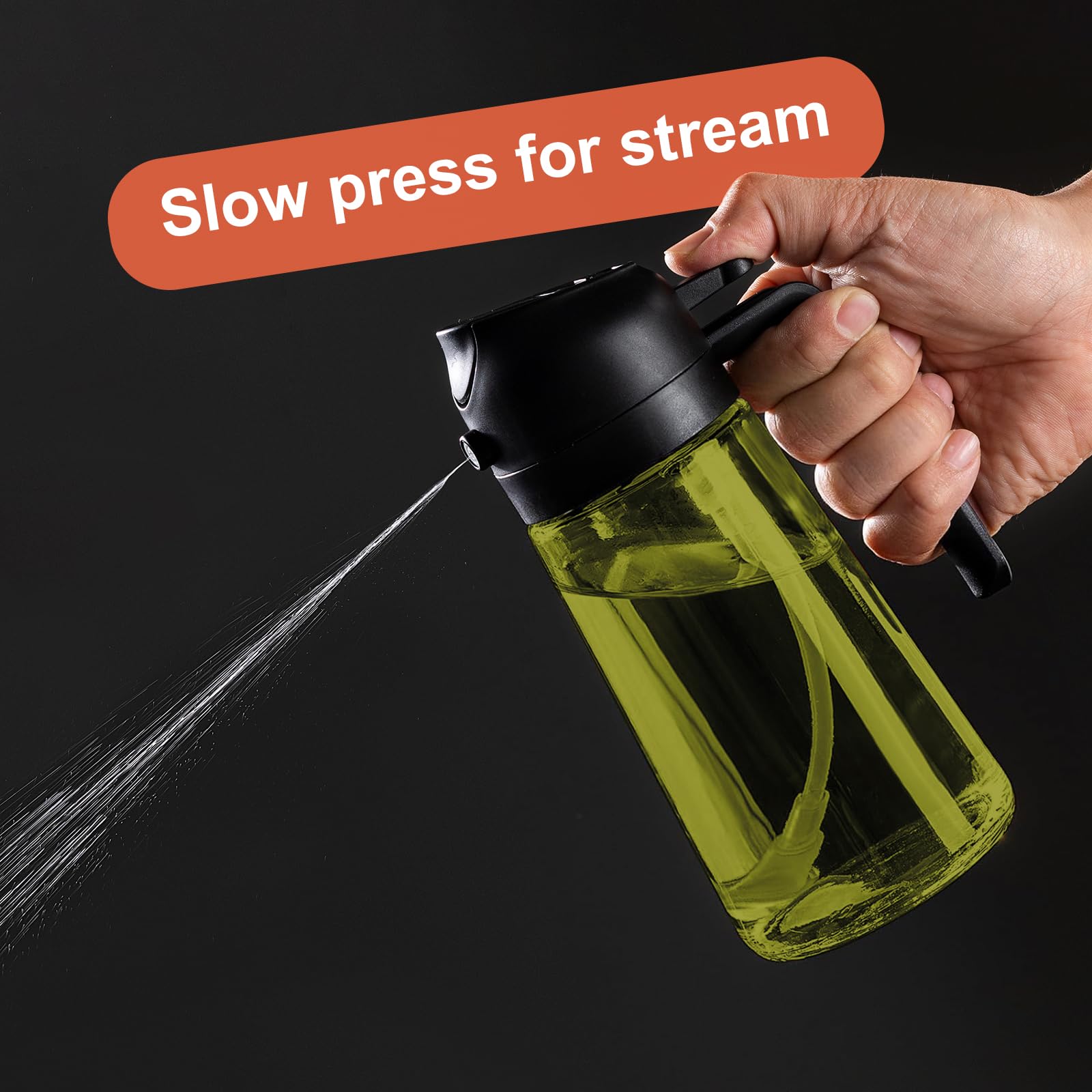 CXINYI 16oz/470ml Olive Oil Dispenser Bottle with Stickers - 2 in 1 Olive Oil Spray Bottle, Air Fryer & Salad, Light-Proof Glass Kitchen Gadgets, Black&Green 🍁 All In One Marketplace Canada