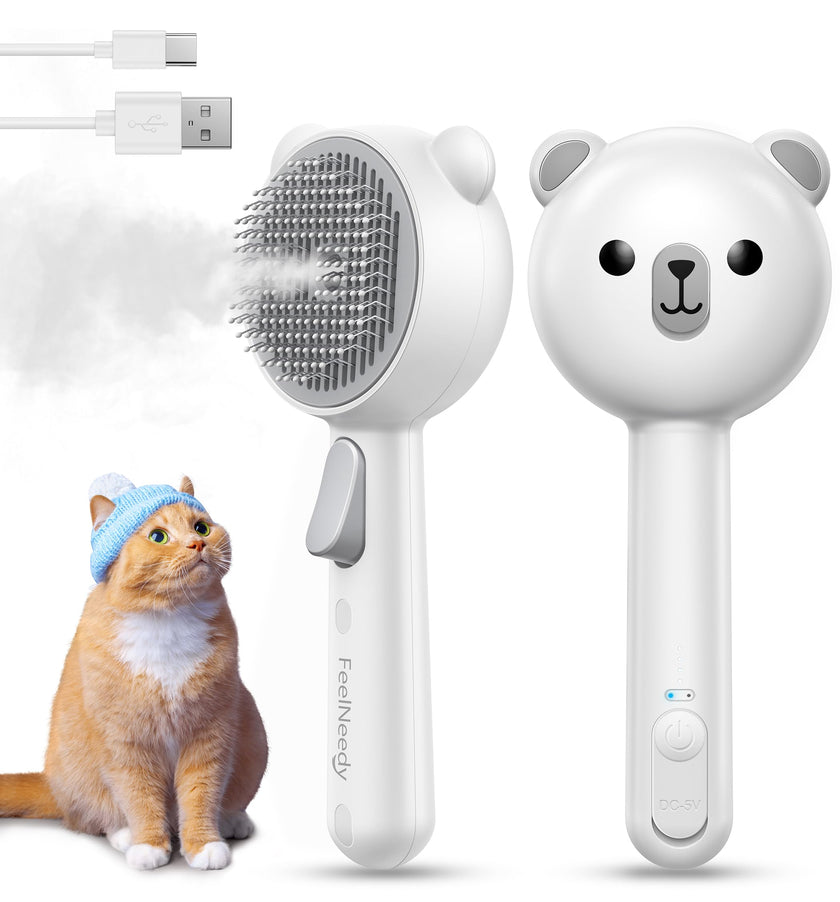 Cat Steam Brush, Cat Brushes for Indoor Cats with Release Button, Dual Speed Spray USB Rechargeable Cat Grooming Supplies, Cat Brush Shedding Suitable for All Long-haired and Short-haired Pets 🍁 All In One Marketplace Canada