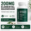ALL-IN-ONE Magnesium Complex – Magnesium Glycinate (Bisglycinate) Chelated, L-Threonate & Taurate (200mg Elemental per Daily Dose) – Sleep, Stress, Muscle & Heart Support – High Absorption Magnesium Supplement – 180 Vegan Capsules – Made in Canada
