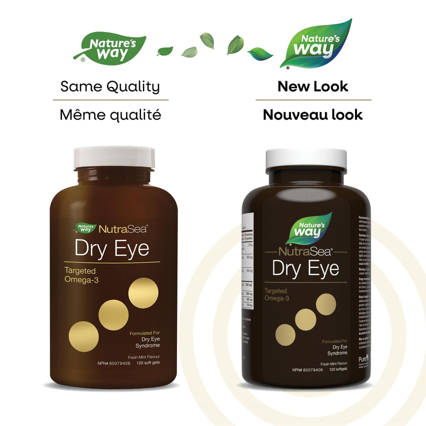 Nature’s Way NutraSea Dry Eye Omega‑3 Supplement – Targeted Eye Health & Tear Support – 1500 mg EPA + DHA with 150 mg GLA – Citrus Flavour Fish Oil – 120 Softgels 🍁 All In One Marketplace Canada