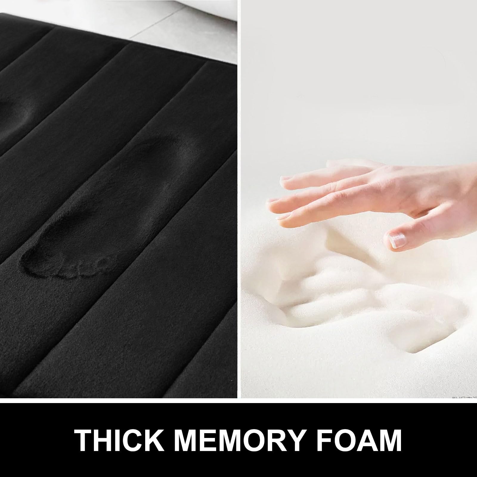 OLANLY Soft Memory Foam Bath Mat, Non-Slip and Super Absorbent Bathroom Mat, Machine Washable Quick Dry Bath Mats for Bathroom, Shower, and Tub, 16
