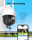 DEKCO 2K Outdoor Security Camera with 360 Degree Pan-Tilt Motion Tracking, Home Camera Surveillance Exterieur, WiFi Camera, Full Color Night Vision Sound-Light Alarm, 2-Way Audio, Waterproof 🍁 All In One Marketplace Canada