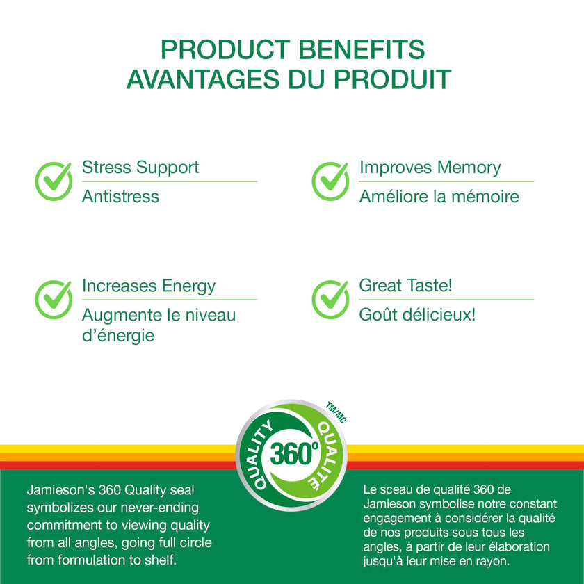 Jamieson Ashwagandha Gummy, 3000 mg, 90 Citrus Grape Gummies, Helps Increase Resistance to Stress and Improve Memory. Non-GMO, No Artificial Colours, Flavours, or Preservatives, 60 Gummies 🍁 All In One Marketplace Canada