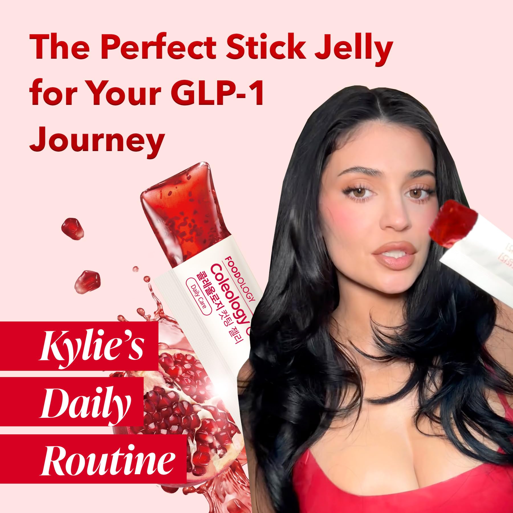 FOODOLOGY Coleology Cutting Stick Jelly (Pomegranate) – Dietary Fiber Supplement for Healthy Weight Management, Chia Seeds & Garcinia Cambogia, Korean Beauty with Collagen – 10 Sticks 🍁 All In One Marketplace Canada