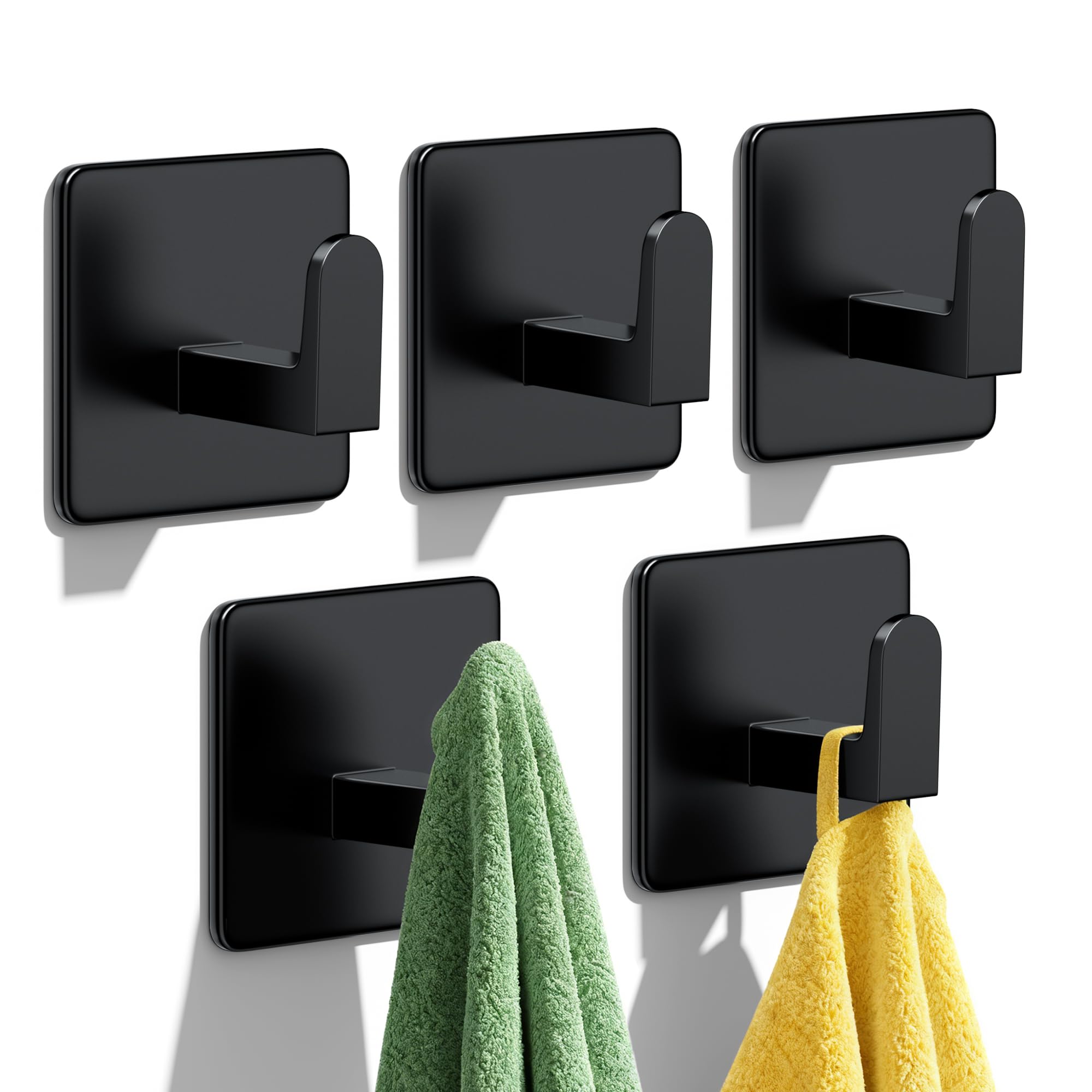 Auxmir Self Adhesive Hooks for Coat Towel, 7KG Heavy Duty Towel Hooks Stick on Wall and Door, 5 Pack Stainless Steel Waterproof Rustproof Wall Hanger for Bathroom Kitchen Office Shower 🍁 All In One Marketplace Canada