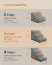 Feandrea 3-Step Dog Stairs, Dog Steps for Bed, Sofa, Waterproof Pet Stairs with Anti-Slip Designs, Gentle Slope, Removable Washable Cover, Handle, Dove Grey UPPS003G01 🍁 All In One Marketplace Canada