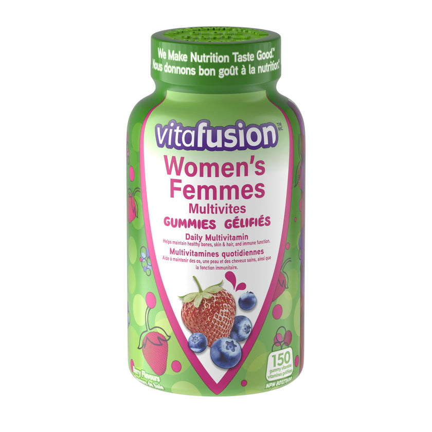 Vitafusion Women's Multivitamin Gummies, Daily Multivitamin, Healthy Metabolism, Immune Support, Hair, Skin & Nails, Osteoporosis, 150 Count, 2.5 Month Supply, Packaging May Vary 🍁 All In One Marketplace Canada