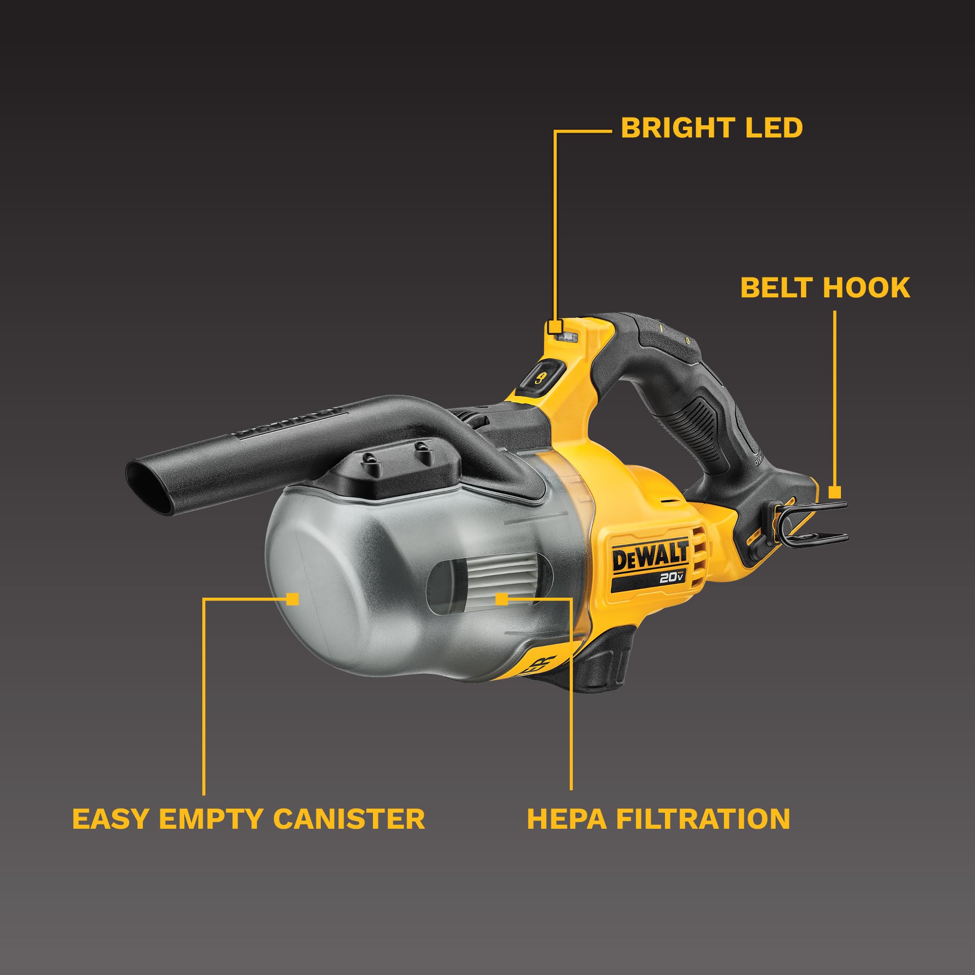 DEWALT 20V Vacuum, Cordless Handheld Vacuum, HEPA, Battery Not Included (DCV501HB) 🍁 All In One Marketplace Canada