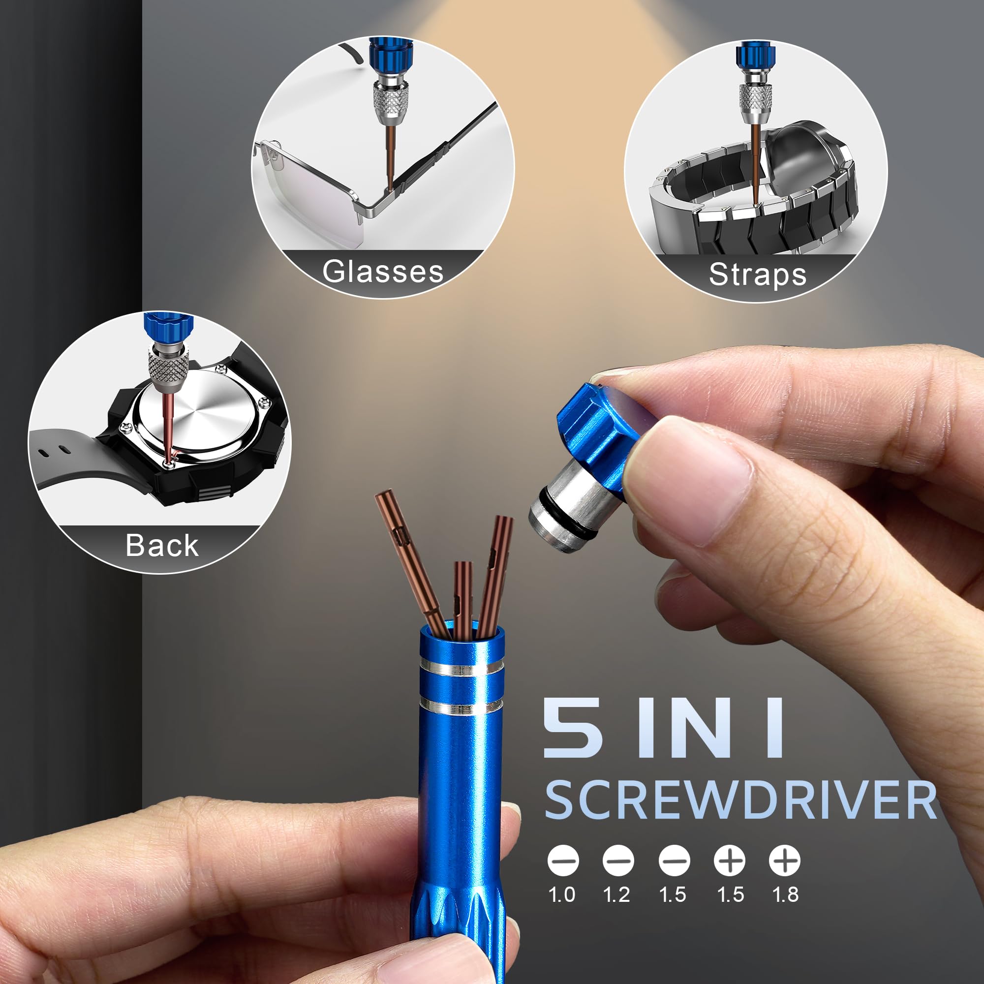 JOREST Watch Repair Tool Kit, Battery Replacement, Strap Adjustment, Bracelet Pin Removal, Band Link Remover, Resizing Tool, Wrench Opening Cover, Case Back Opener, Screwdriver, Spring Bar 🍁 All In One Marketplace Canada