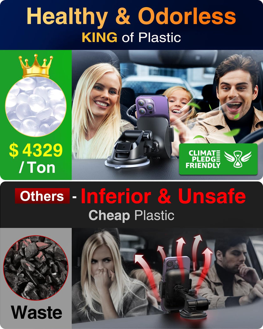 VANMASS [85+LBS Strongest Suction & Military-Grade] 2026 Ultimate Car Phone Holder [Patent & Safety Certs] Cell Mount Truck Stand Cradle for Dashboard Windshield Vent for iPhone 17 Pro Max 16 15 14 🍁 All In One Marketplace Canada