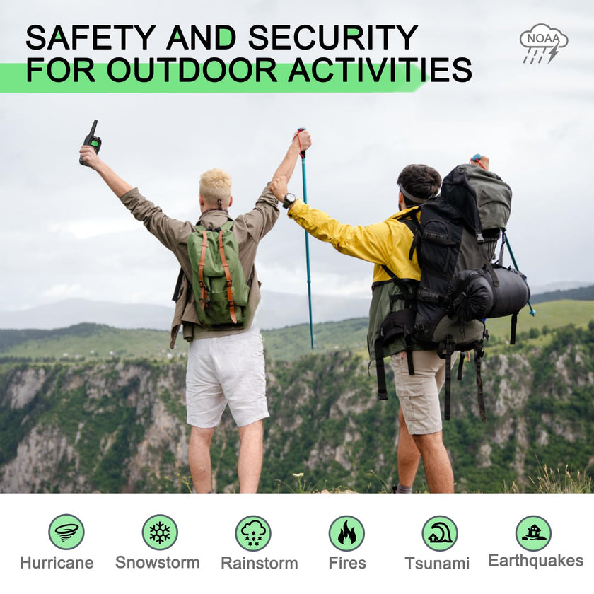 Walkie Talkies Long Range for Adult, MT10 Rechargeable Walkie Talkies FRS Two Way Radio, NOAA, 1200mAh Li-ion Battery USB-C Cable, LED Flashlight, VOX Walkie Talkie for Hiking Camping 2Pack 🍁 All In One Marketplace Canada