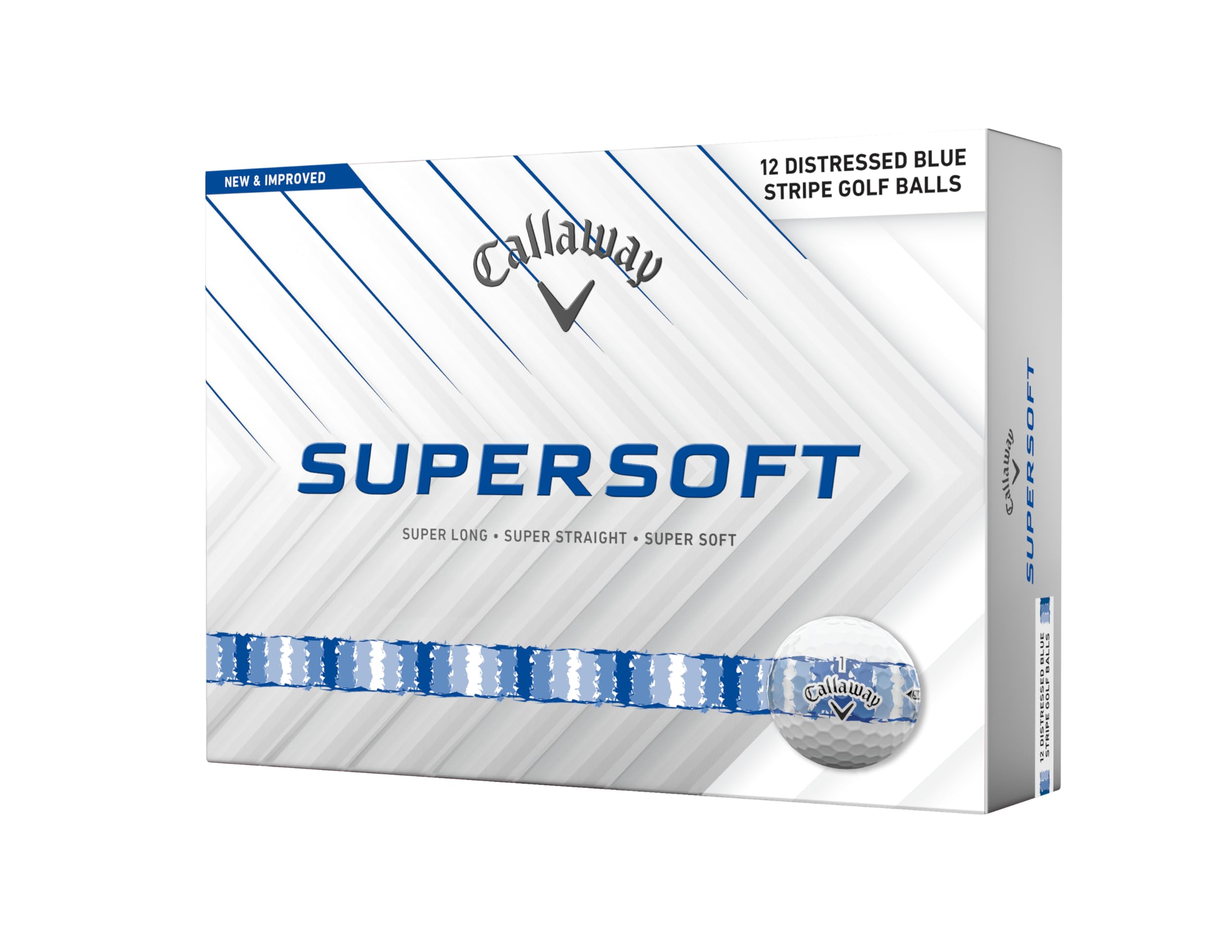 Callaway Golf Supersoft Golf Balls (2025) (Distressed Stripe Blue) 🍁 All In One Marketplace Canada