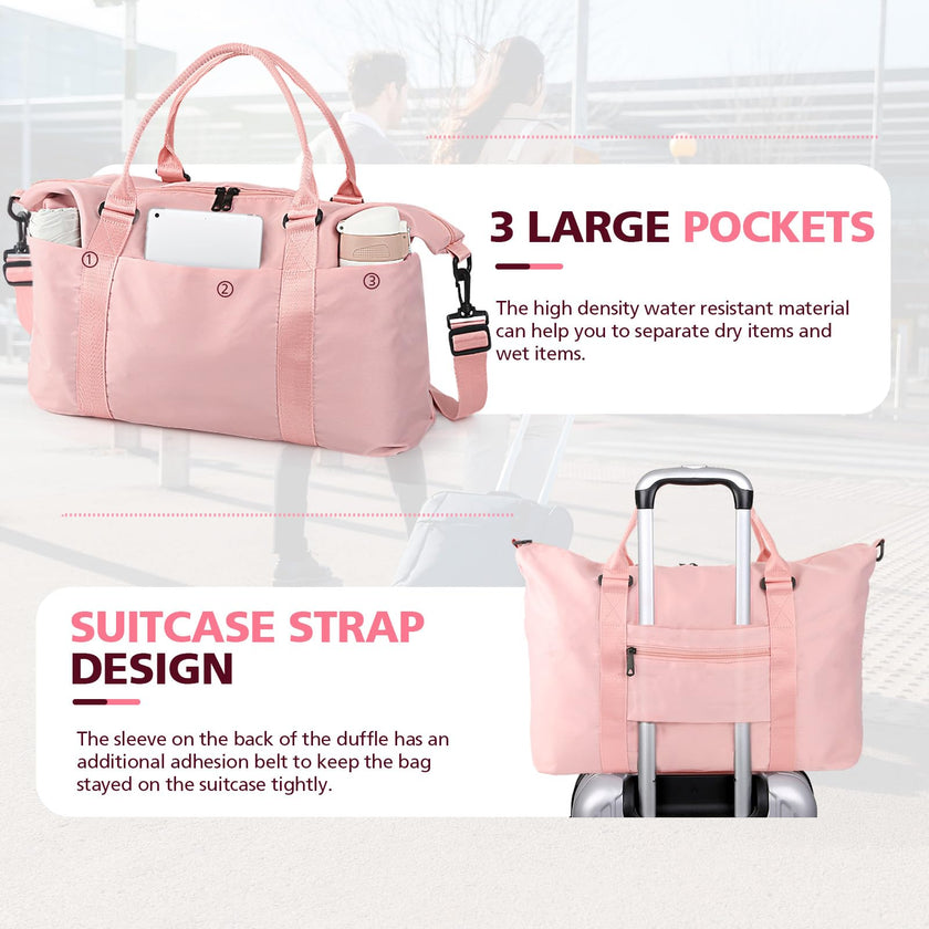 EASYFUN Travel Duffle Bag, Waterproof Weekender Carry On Tote Bags for Women, Men, Hospital Bag, Overnight Bag Luggage with Trolley Sleeve 🍁 All In One Marketplace Canada