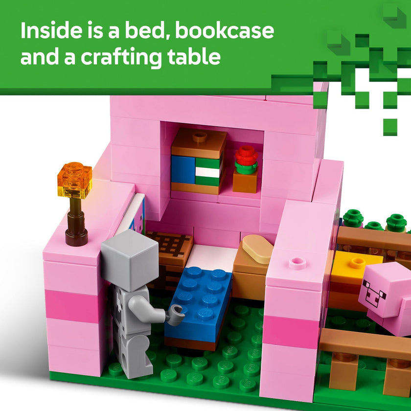LEGO Minecraft The Baby Pig House Toy Figures and Playset - Building Minecraft Toy for Kids, Boys and Girls, Ages 7+ - with 2 Minifigures for Pretend Play - Gift Idea for Birthdays - 21268 🍁 All In One Marketplace Canada