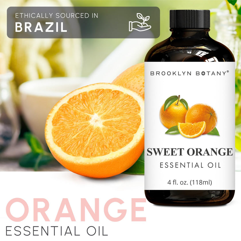 Brooklyn Botany Sweet Orange Essential Oil - Huge 118 ml - 100% Pure and Natural - Premium Grade with Dropper - for Aromatherapy and Diffuser 🍁 All In One Marketplace Canada