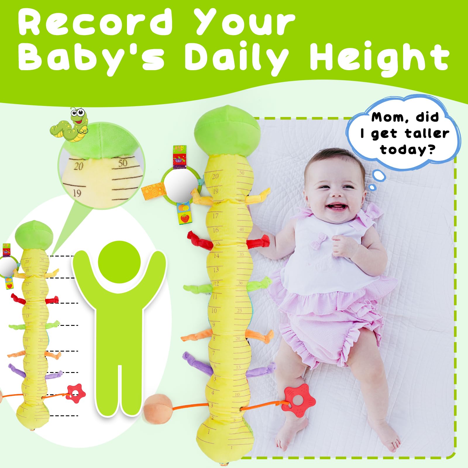 Baby Toys 0-3-6-12 Months, New Born Baby Boy Girl Gifts, Tummy Time Toys with Baby Mirror Teething Rattles Crinkle Music Sensory Toys for Newborn Babies Essentials 0 3 6 9 12 Month 🍁 All In One Marketplace Canada