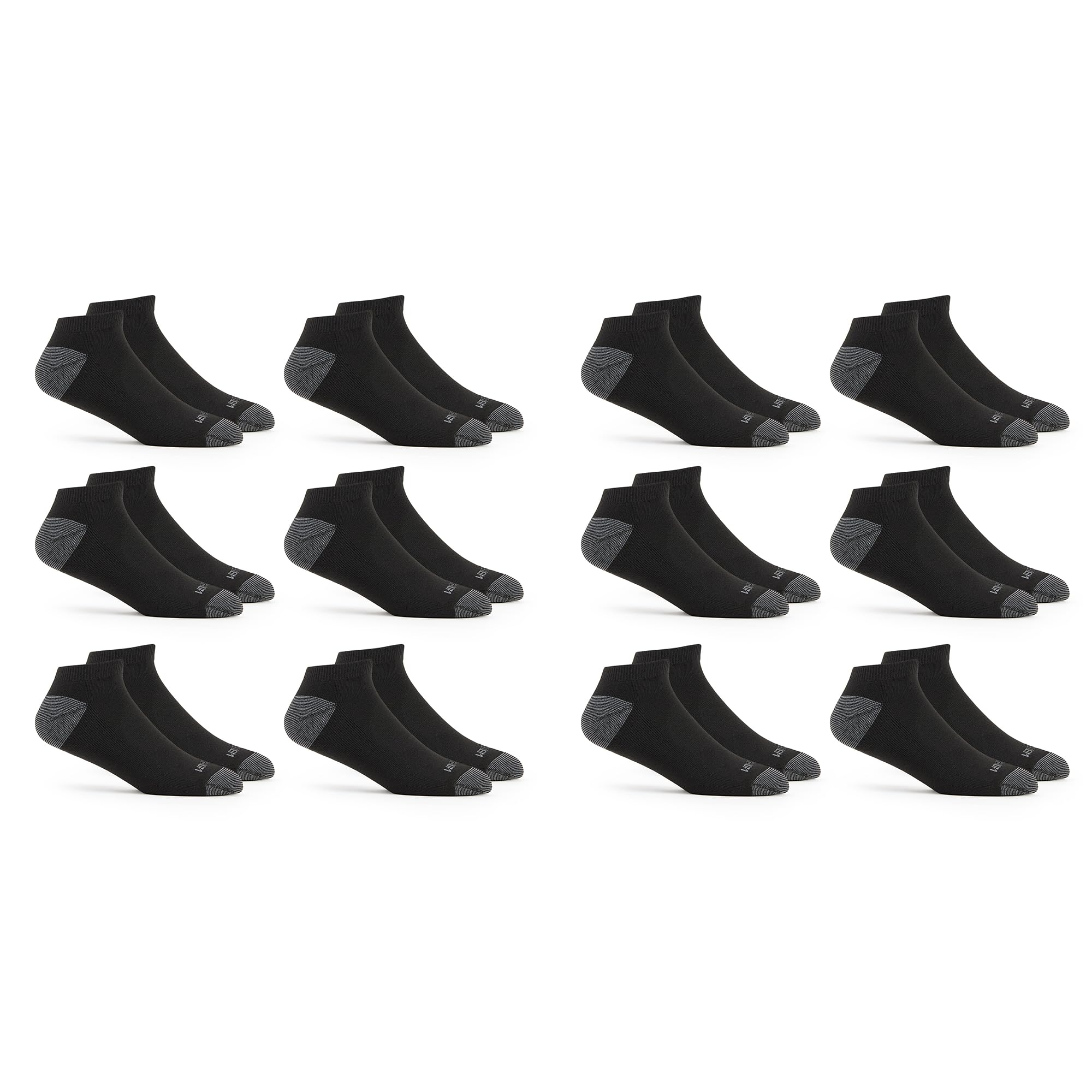 Fruit of the Loom Men's Dual Defense Low Cut Cushioned Moisture Wicking Socks (12 Pack), Black, Medium (6-12) 🍁 All In One Marketplace Canada