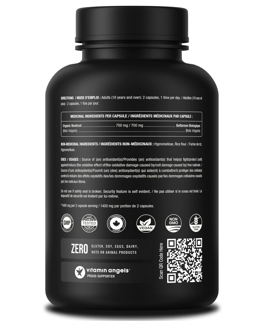 Organic Beetroot Capsules – 180 Count - Beet Root Supplement For Women & Men – Beetroot Juice Alternative – Nitric Oxide & Circulation Support – Antioxidant Beetroot Supplement - 1,400mg per Serving 🍁 All In One Marketplace Canada