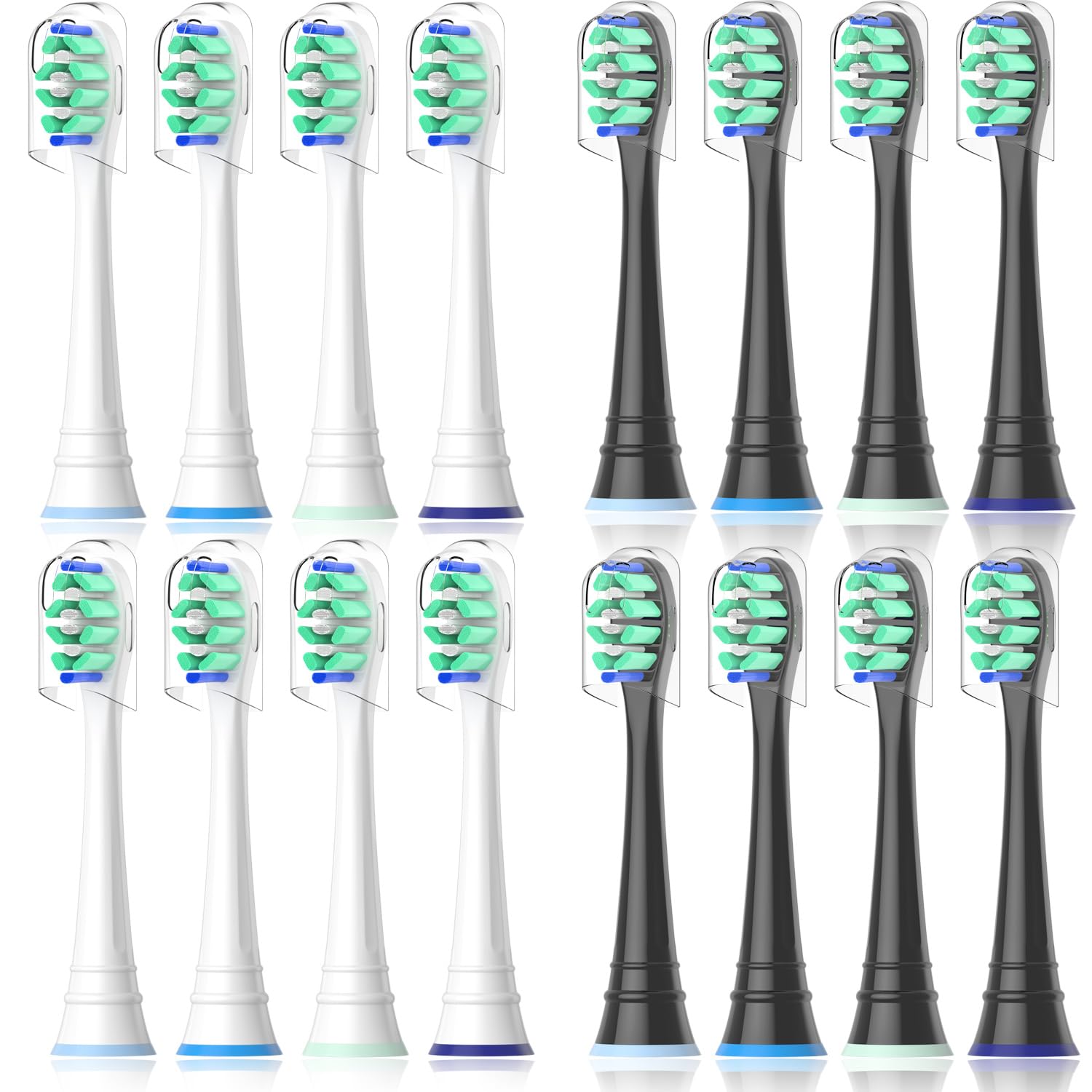Toothbrush Head Compatible with Philips Sonicare Electric Toothbrush, Replacement Brush Heads for Phillips Sonicare 4100 5100 6100 9900 C2 W3 and More Click-on Handles (8white+8black) 🍁 All In One Marketplace Canada