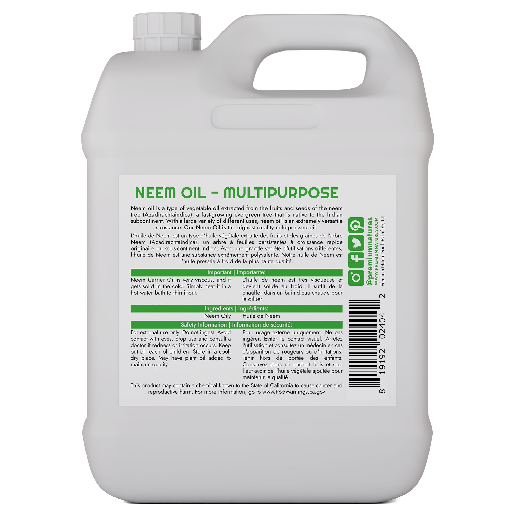 Neem Oil Multipurpose, 100% Natural Neem Oil, Cold-Pressed Unrefined, 946 ml 🍁 All In One Marketplace Canada