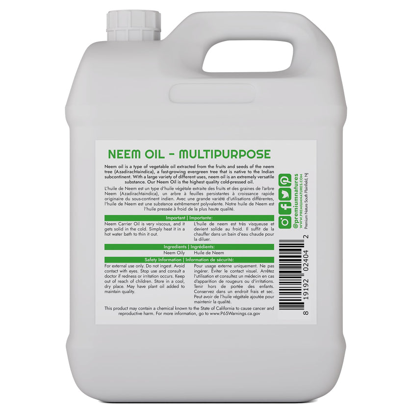 Neem Oil Multipurpose, 100% Natural Neem Oil, Cold-Pressed Unrefined, 946 ml 🍁 All In One Marketplace Canada