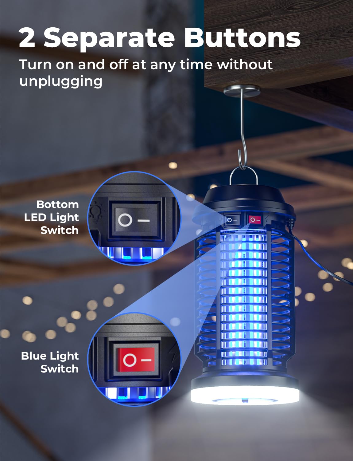 YISSVIC Bug Zapper Outdoor Indoor Waterproof Electric Mosquito Zapper 4200V Plug in for Kitchen Patio Courtyard Garden Camping 🍁 All In One Marketplace Canada