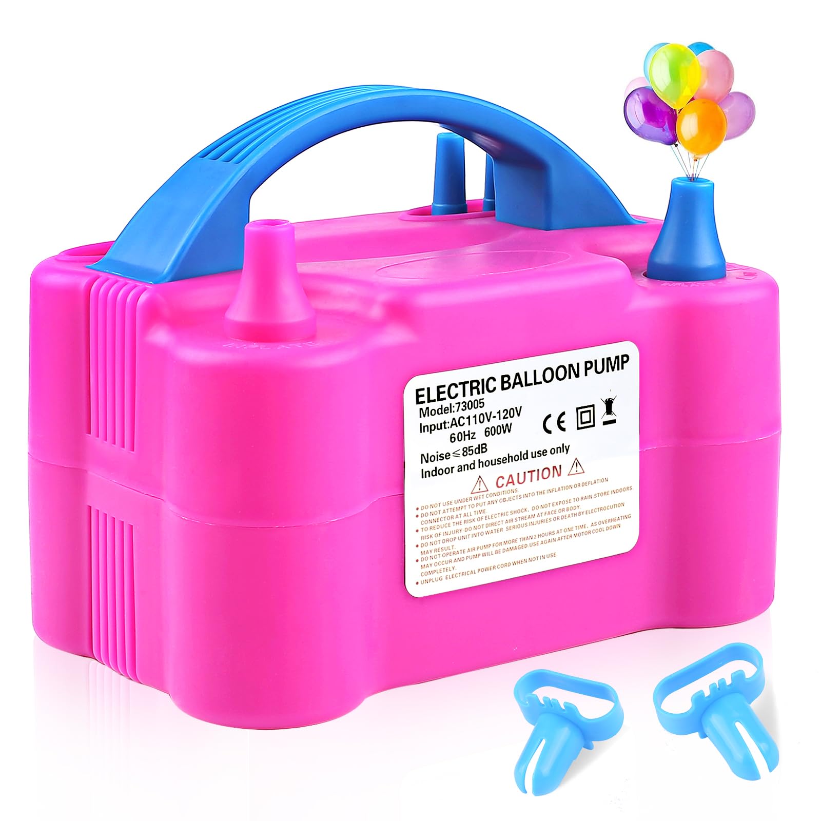 Electric Balloon Pump,Balloon Inflator, Dual Nozzle Electric Air Pump,Balloon Pump Balloons Blower 110V 600W for Party Decoration with Gifts:2 Balloon Tying Tools (Rose red) 🍁 All In One Marketplace Canada